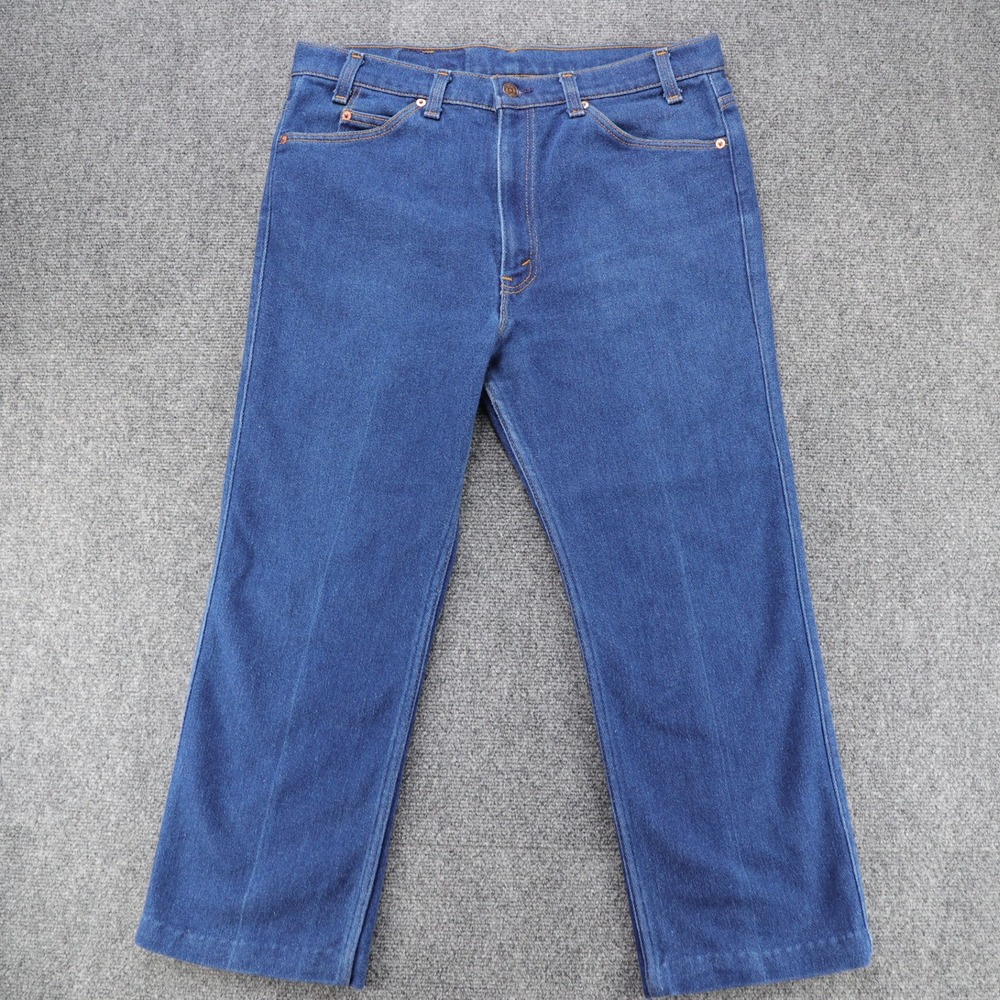 Vintage Levis 517 Bootcutβ Jeans Blue Denim USA Made Mens Red Tab (Hemmed 35x25)